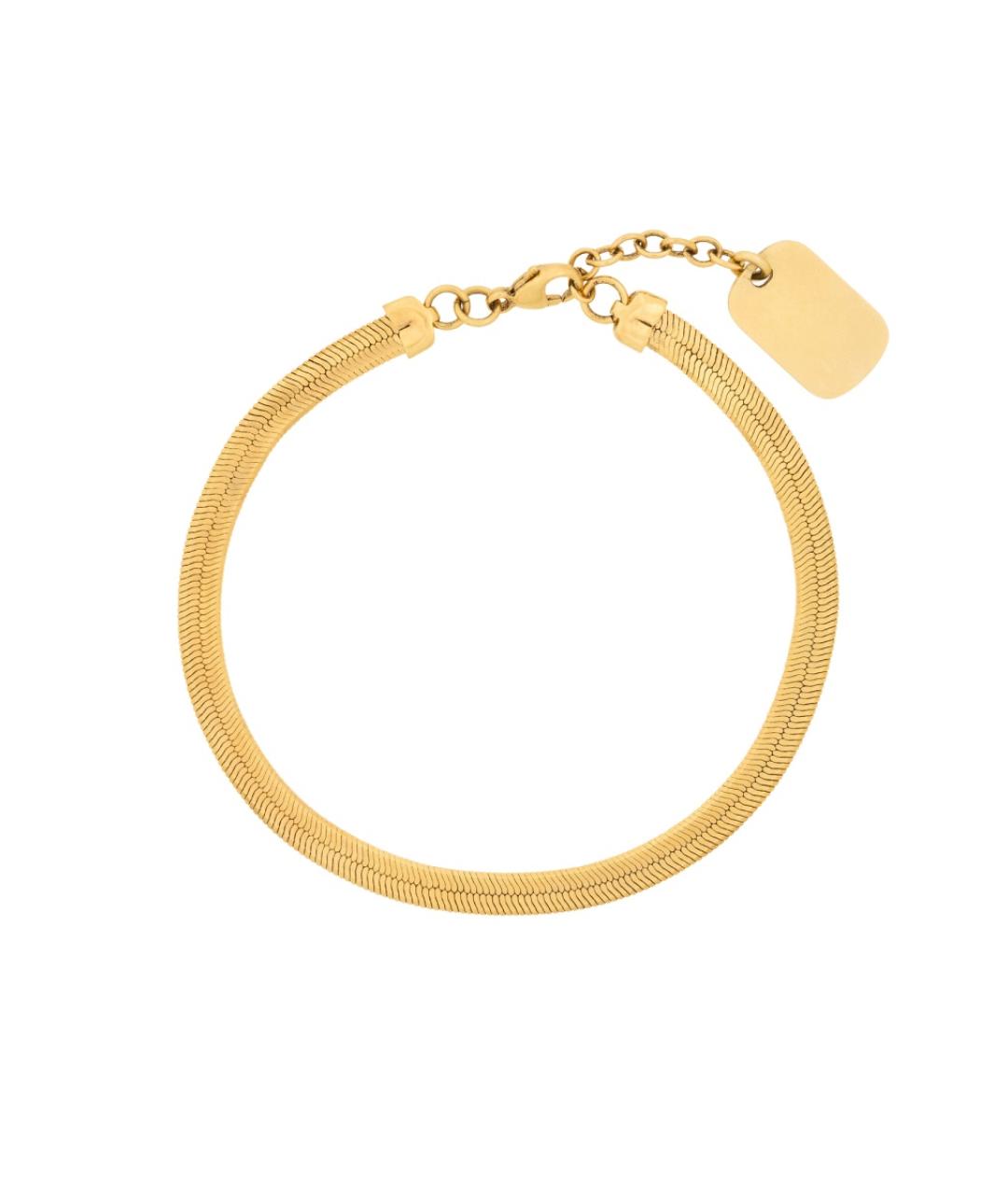 SAINT LAURENT Золотой металлический браслет, фото 2