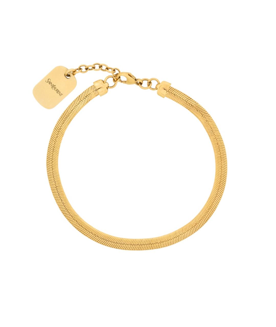 SAINT LAURENT Золотой металлический браслет, фото 1