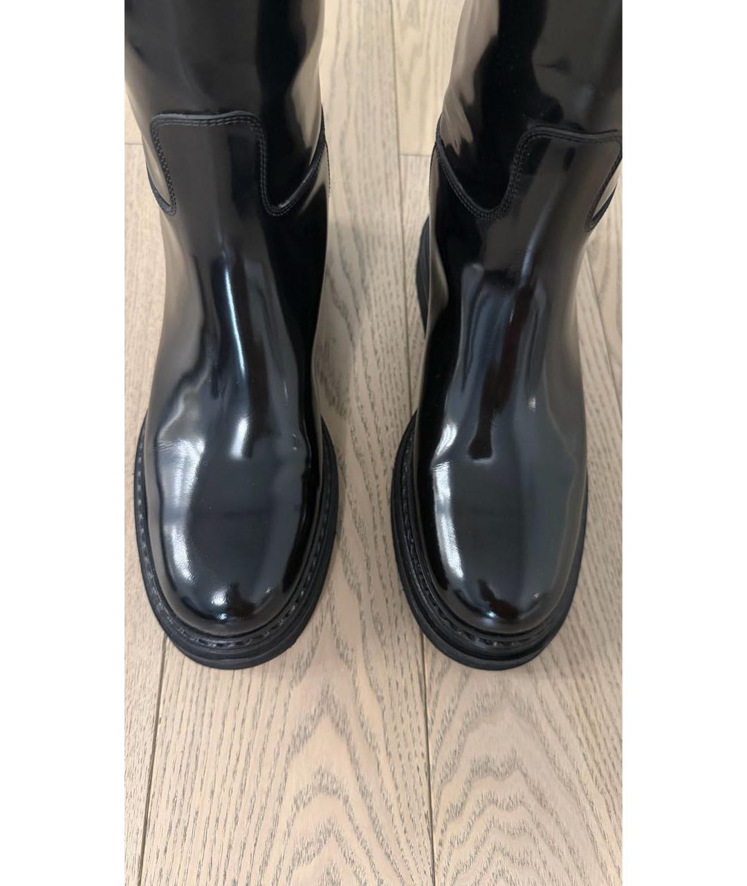 DOLCE&GABBANA Черные сапоги из лакированной кожи, фото 3