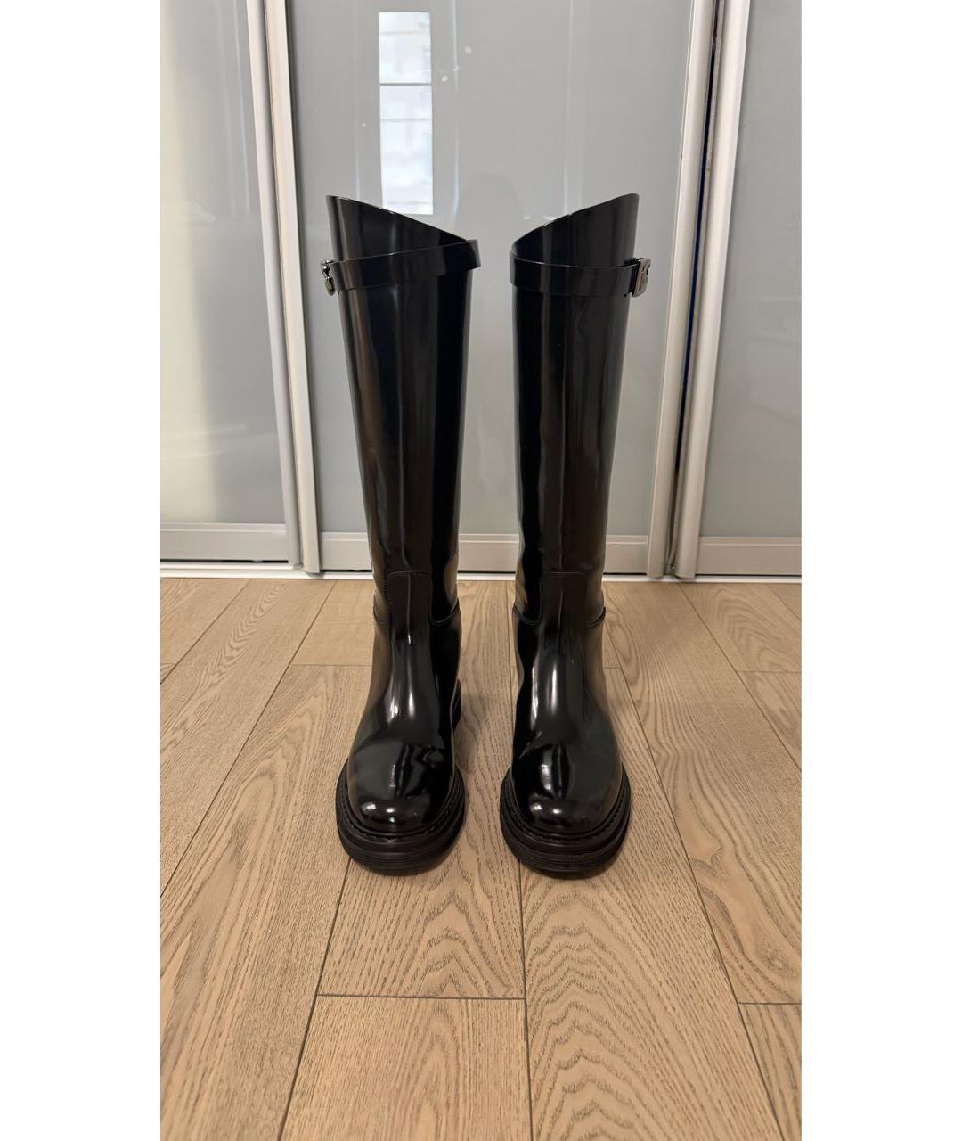 DOLCE&GABBANA Черные сапоги из лакированной кожи, фото 2