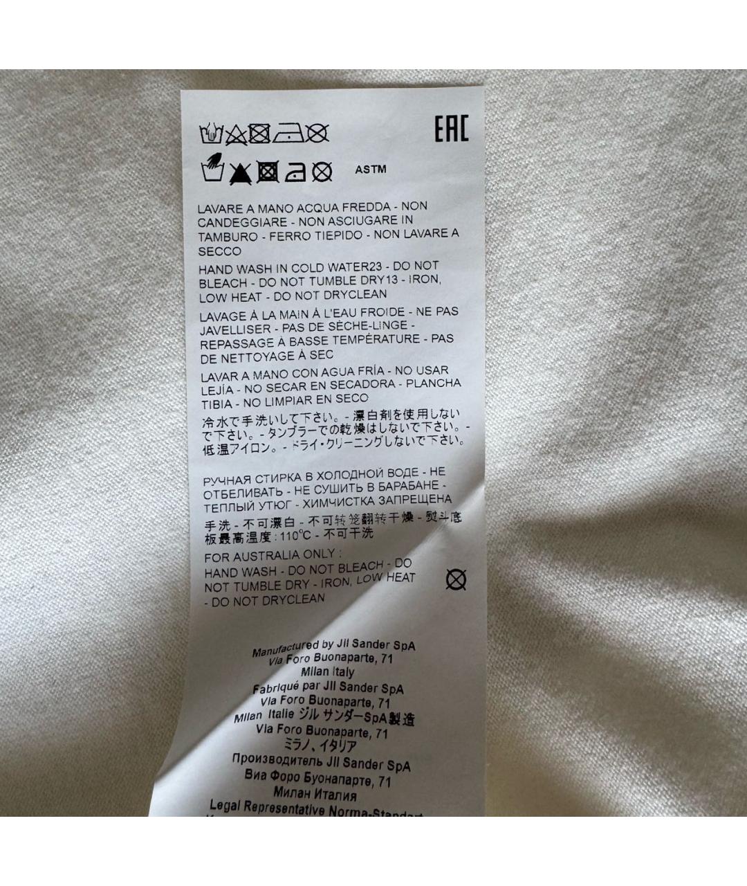 JIL SANDER Белая хлопковая футболка, фото 6