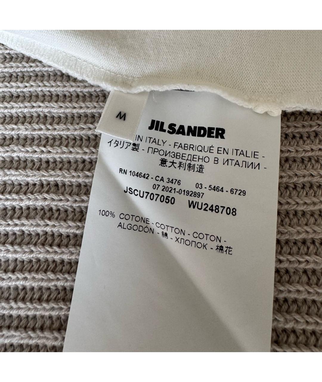JIL SANDER Белая хлопковая футболка, фото 5