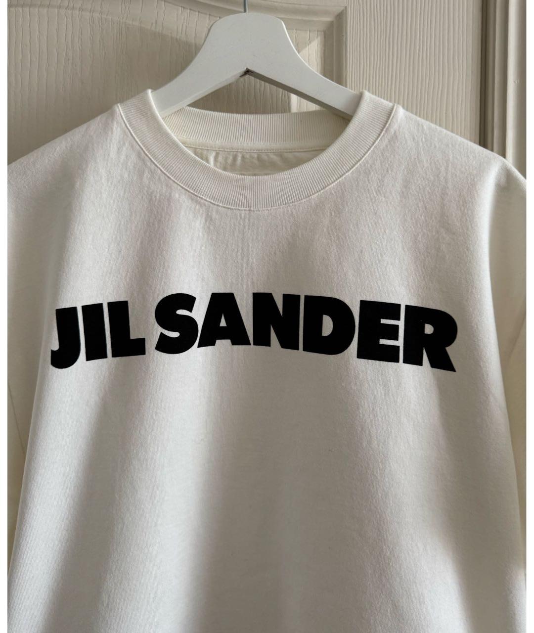 JIL SANDER Белая хлопковая футболка, фото 3