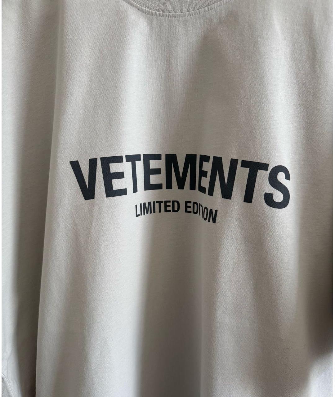 VETEMENTS Серая хлопковая футболка, фото 2