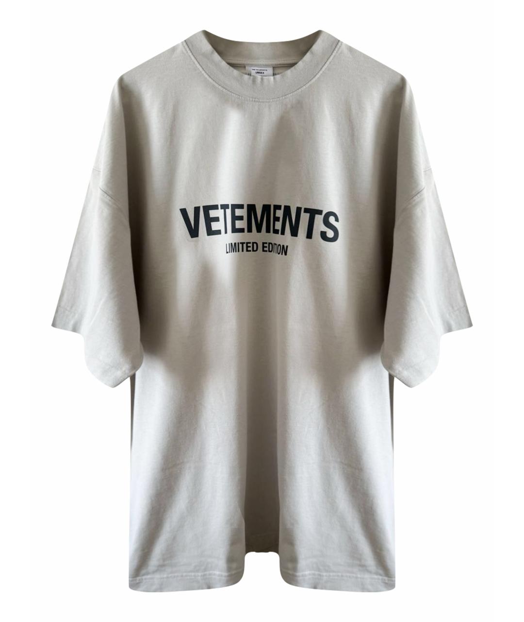 VETEMENTS Серая хлопковая футболка, фото 1