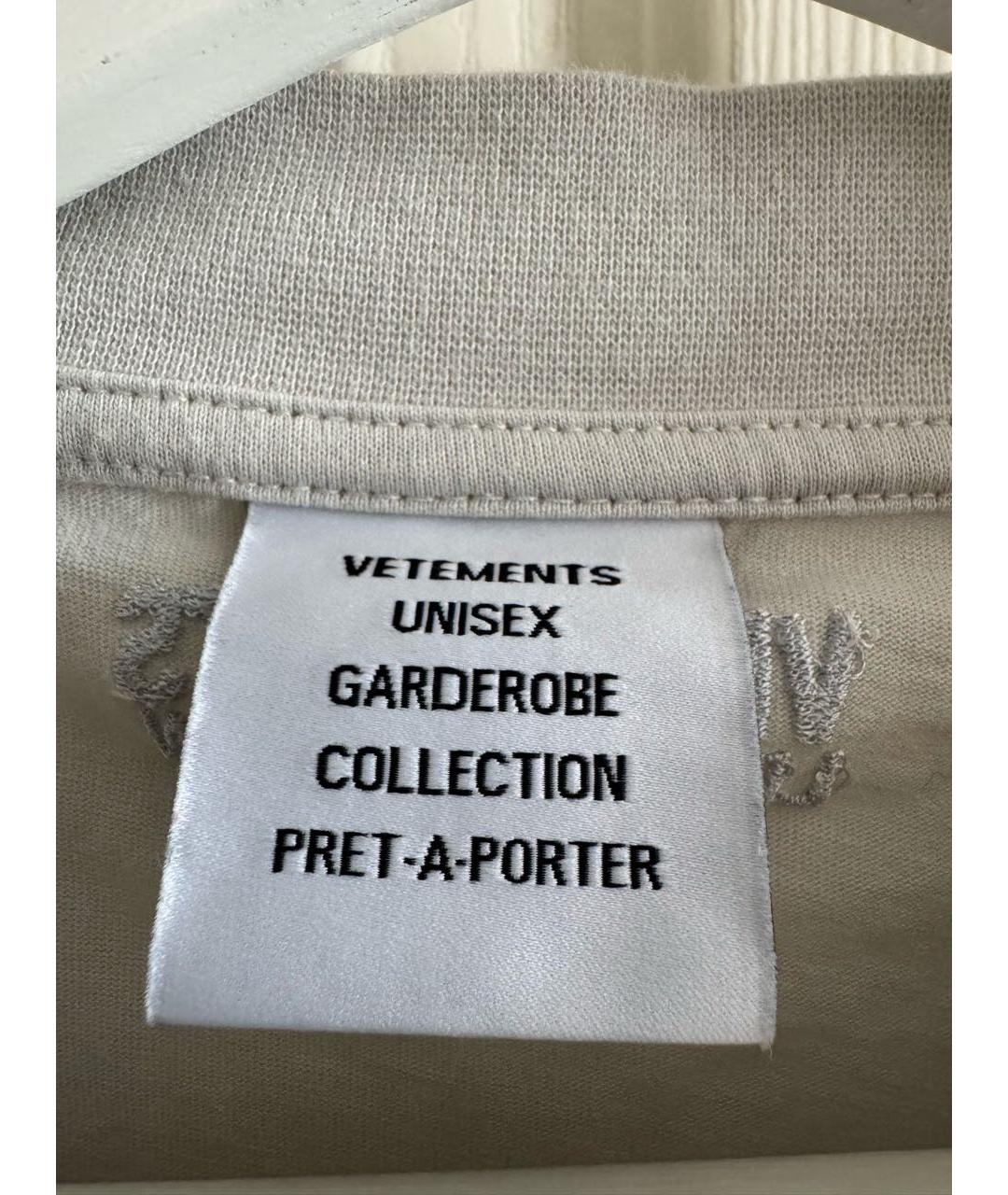 VETEMENTS Серая хлопковая футболка, фото 4