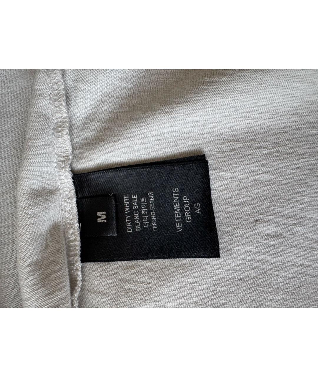 VETEMENTS Серая хлопковая футболка, фото 5