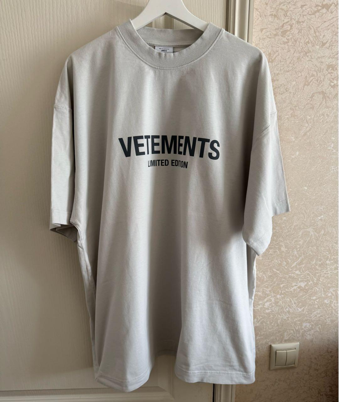 VETEMENTS Серая хлопковая футболка, фото 7