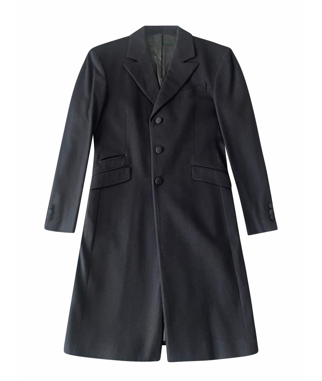 PRADA Черное шерстяное пальто, фото 1
