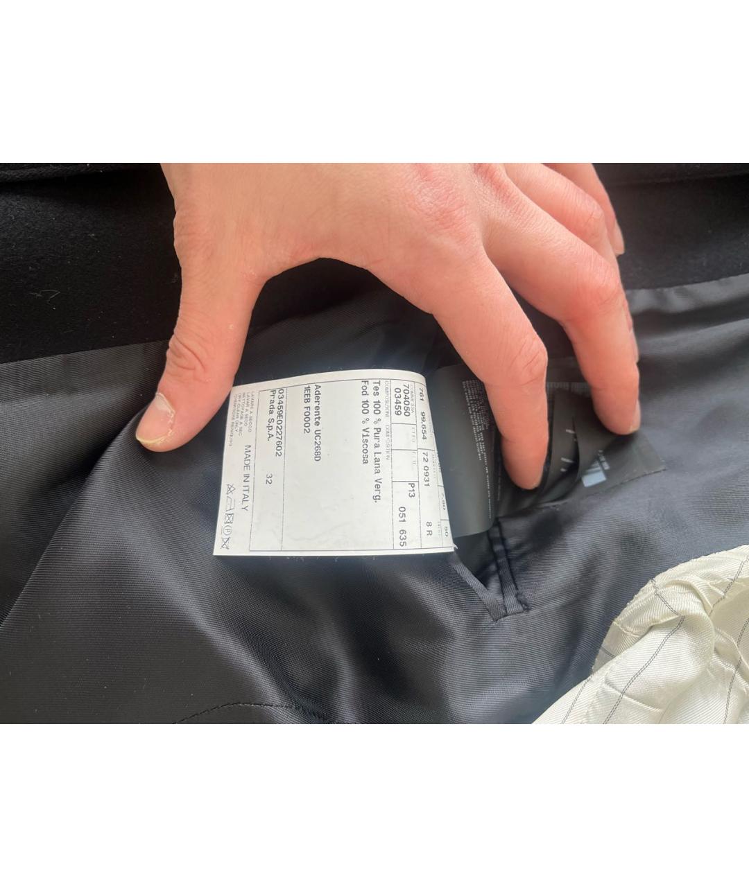 PRADA Черное шерстяное пальто, фото 6