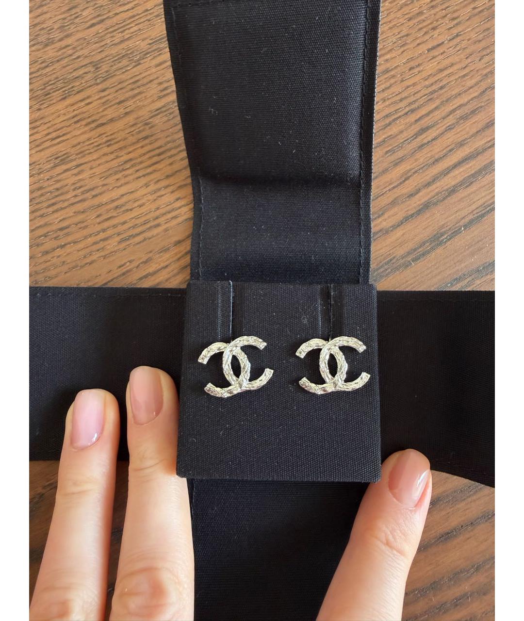 CHANEL Серебряные серьги, фото 4