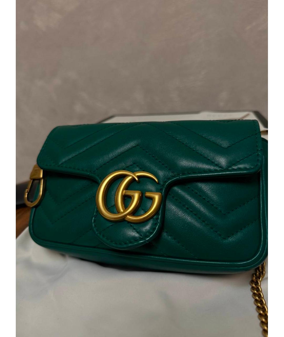 GUCCI Зеленая кожаная сумка через плечо, фото 3