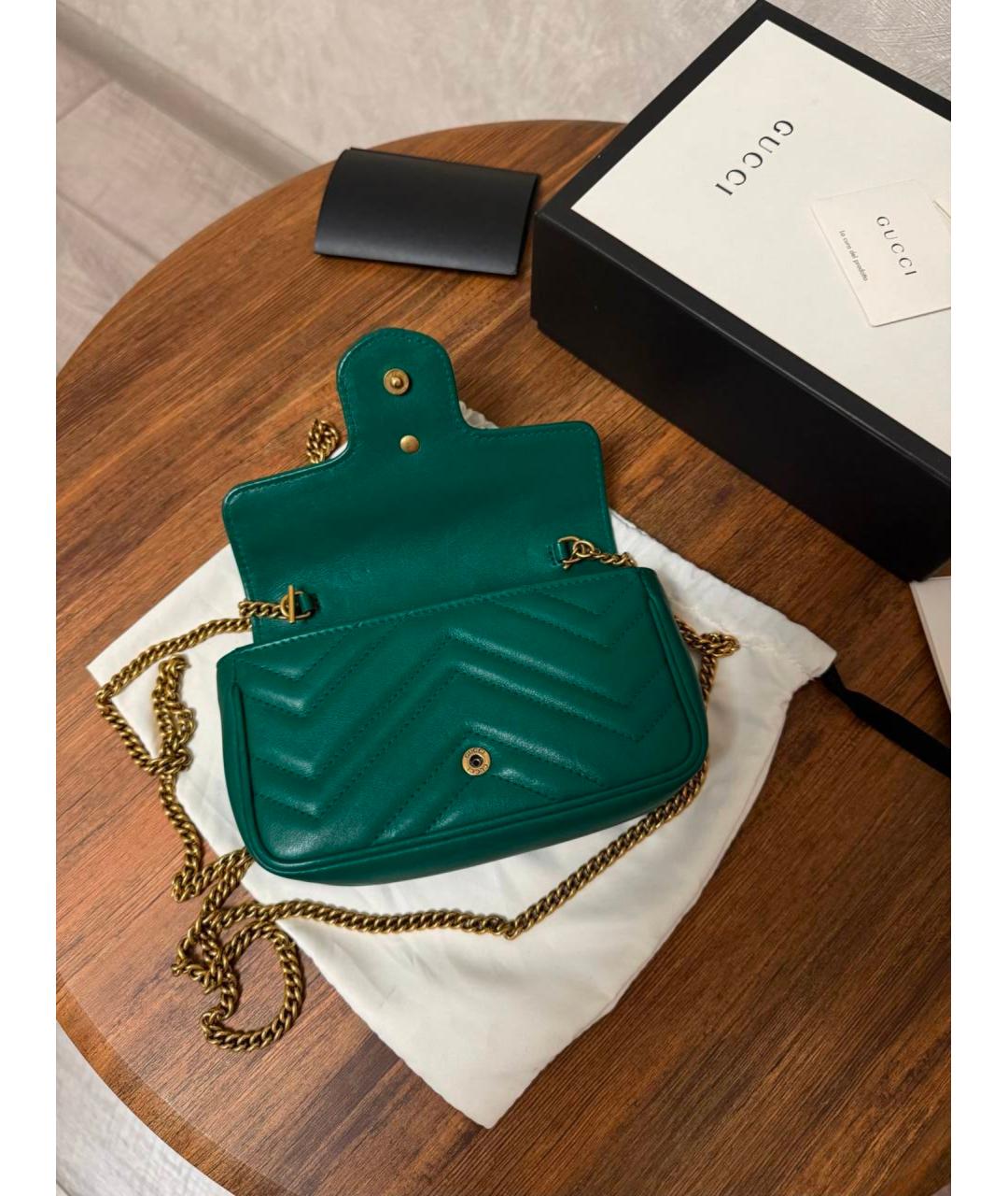 GUCCI Зеленая кожаная сумка через плечо, фото 7