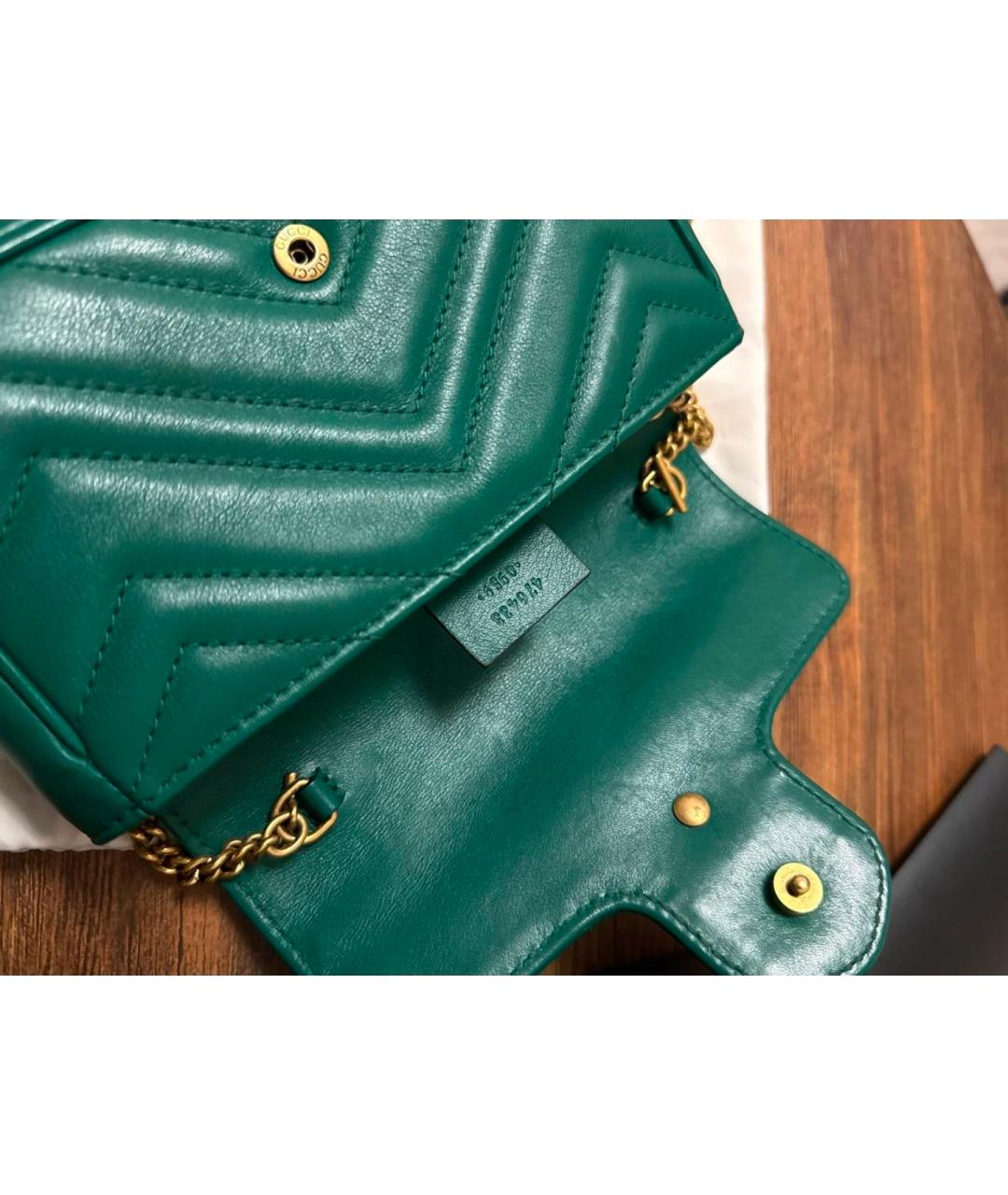 GUCCI Зеленая кожаная сумка через плечо, фото 9