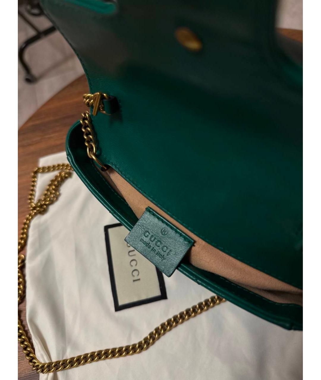 GUCCI Зеленая кожаная сумка через плечо, фото 8