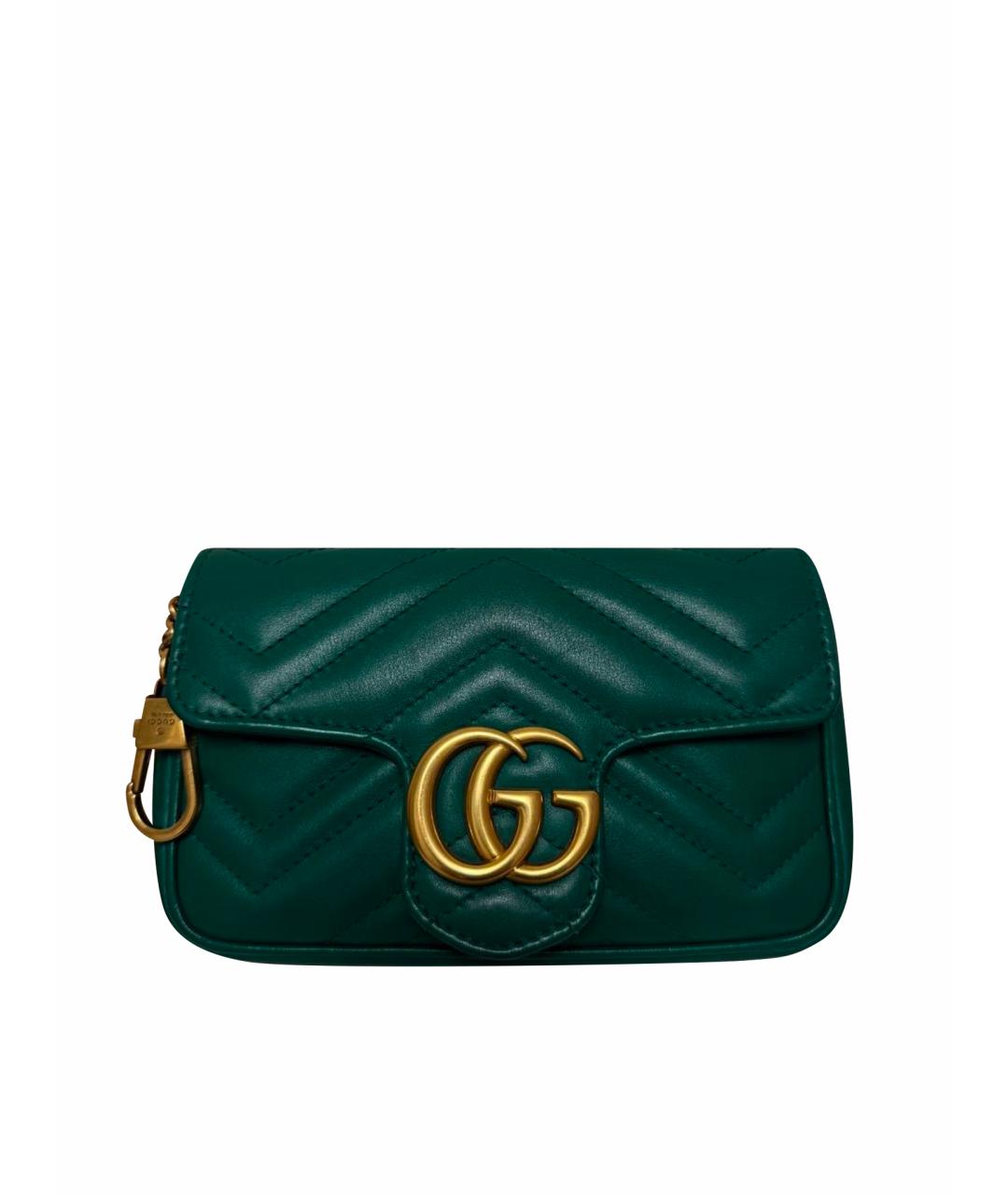 GUCCI Зеленая кожаная сумка через плечо, фото 1