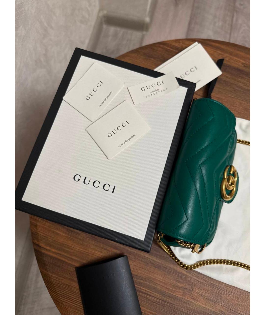 GUCCI Зеленая кожаная сумка через плечо, фото 5