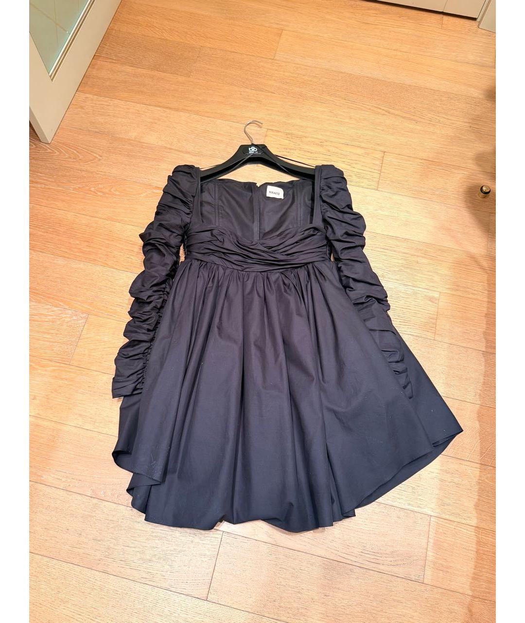 KHAITE Черное хлопковое повседневное платье, фото 3