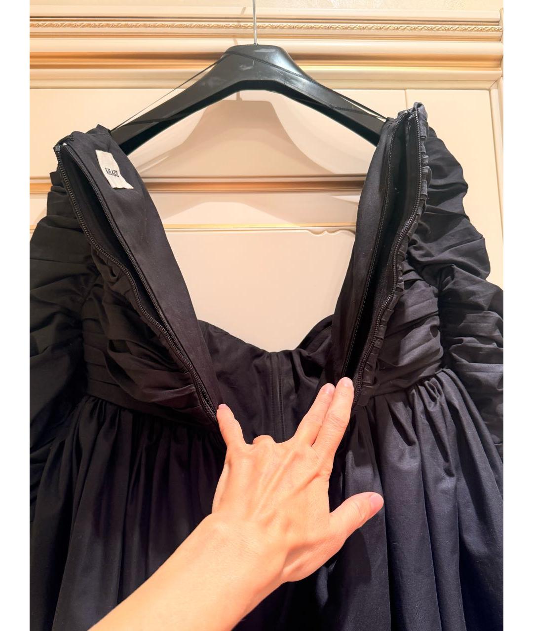 KHAITE Черное хлопковое повседневное платье, фото 4
