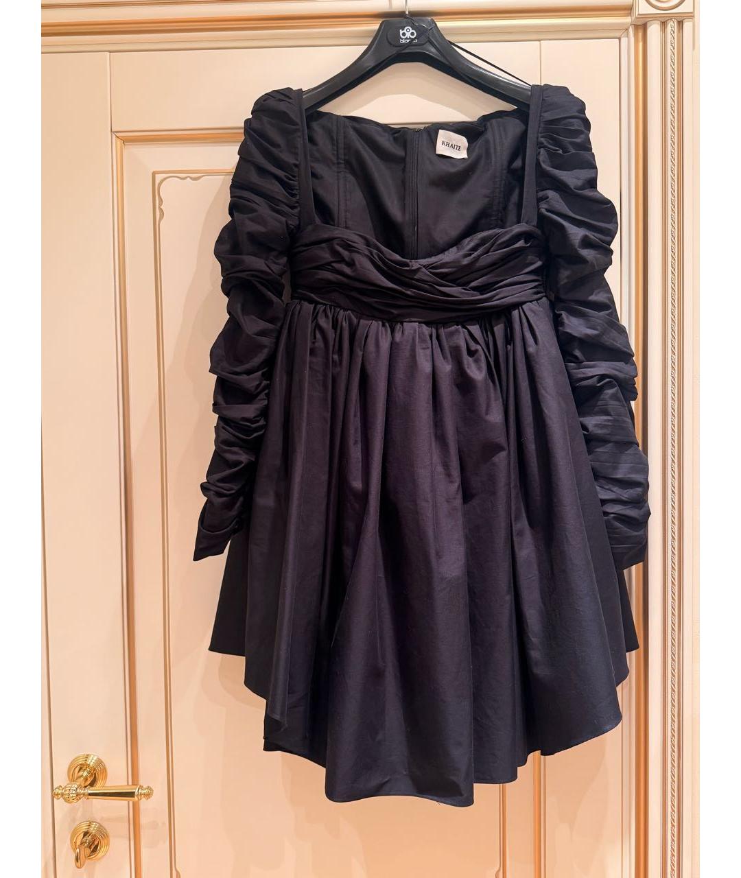 KHAITE Черное хлопковое повседневное платье, фото 9