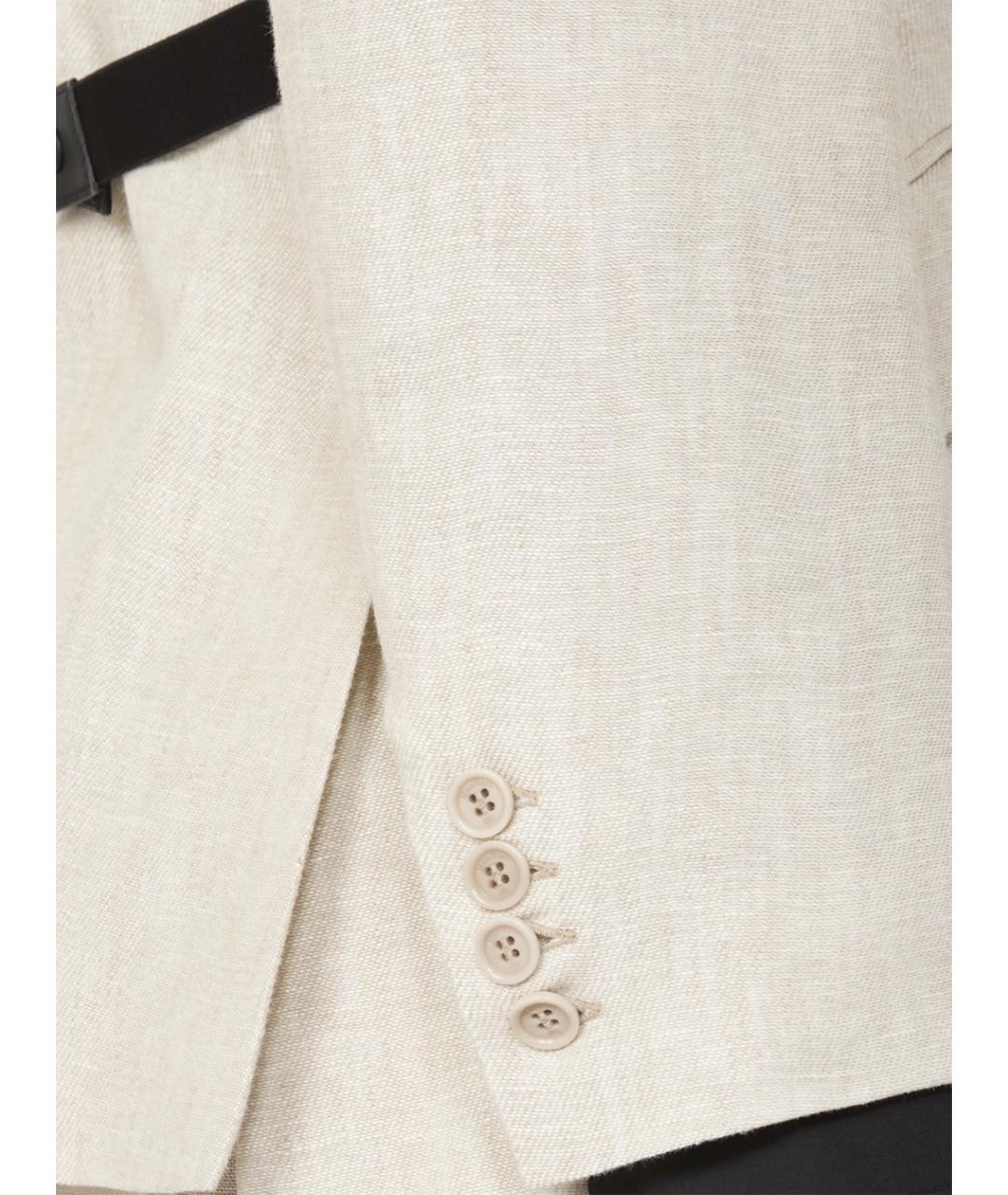 MAX MARA Бежевый льняной жакет/пиджак, фото 3