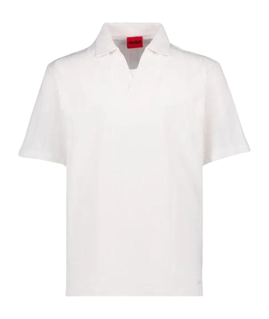 HUGO BOSS Белое хлопковое поло с коротким рукавом, фото 1