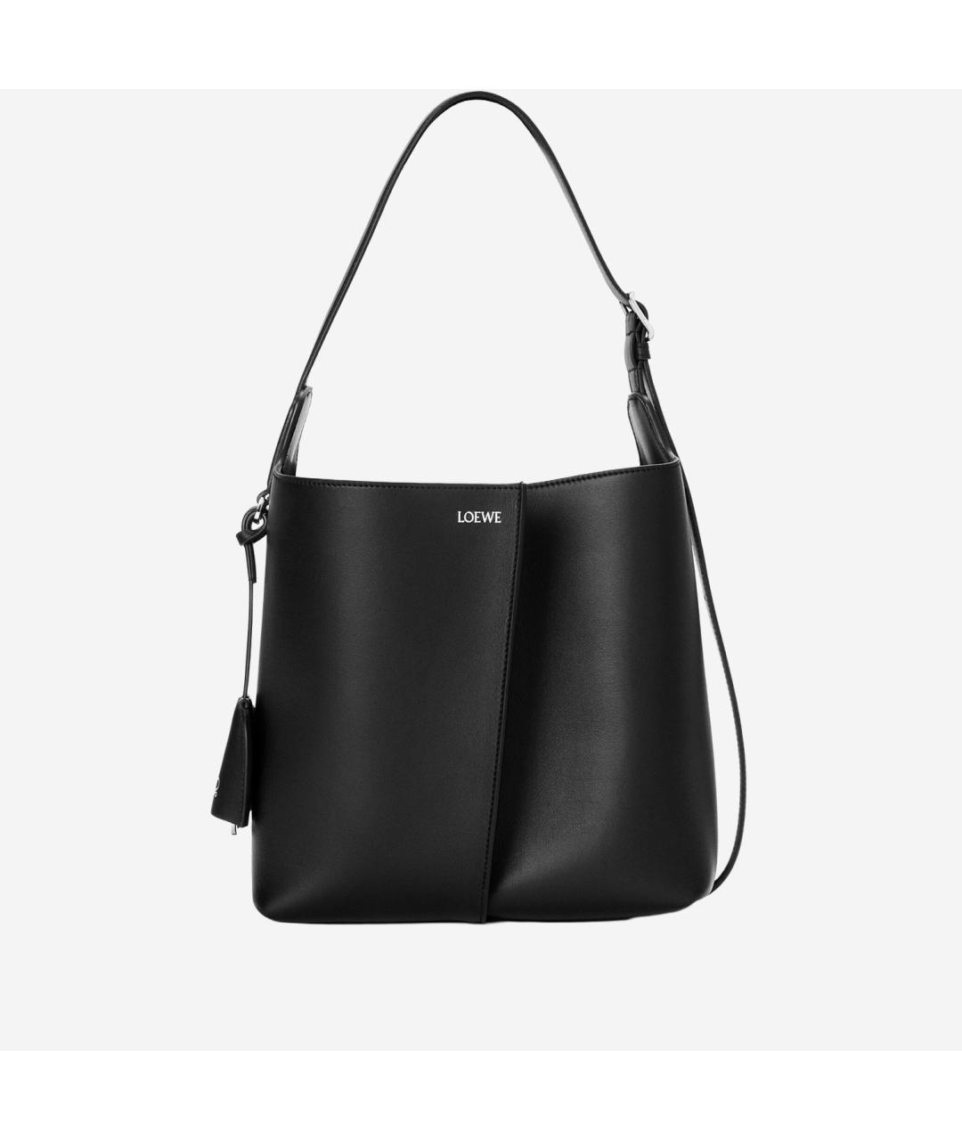 LOEWE Черная кожаная сумка тоут, фото 5