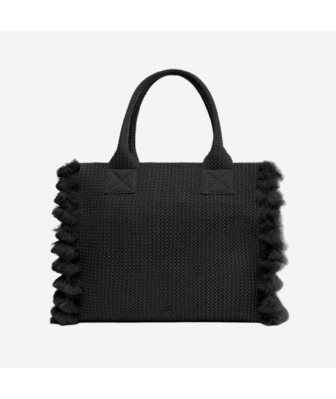 PINKO Черная тканевая сумка тоут, фото 2