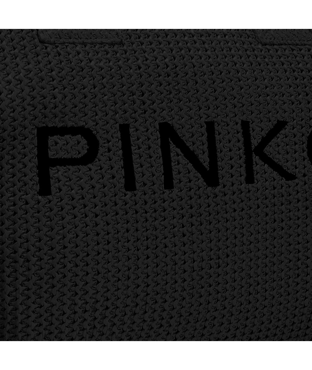 PINKO Черная тканевая сумка тоут, фото 3