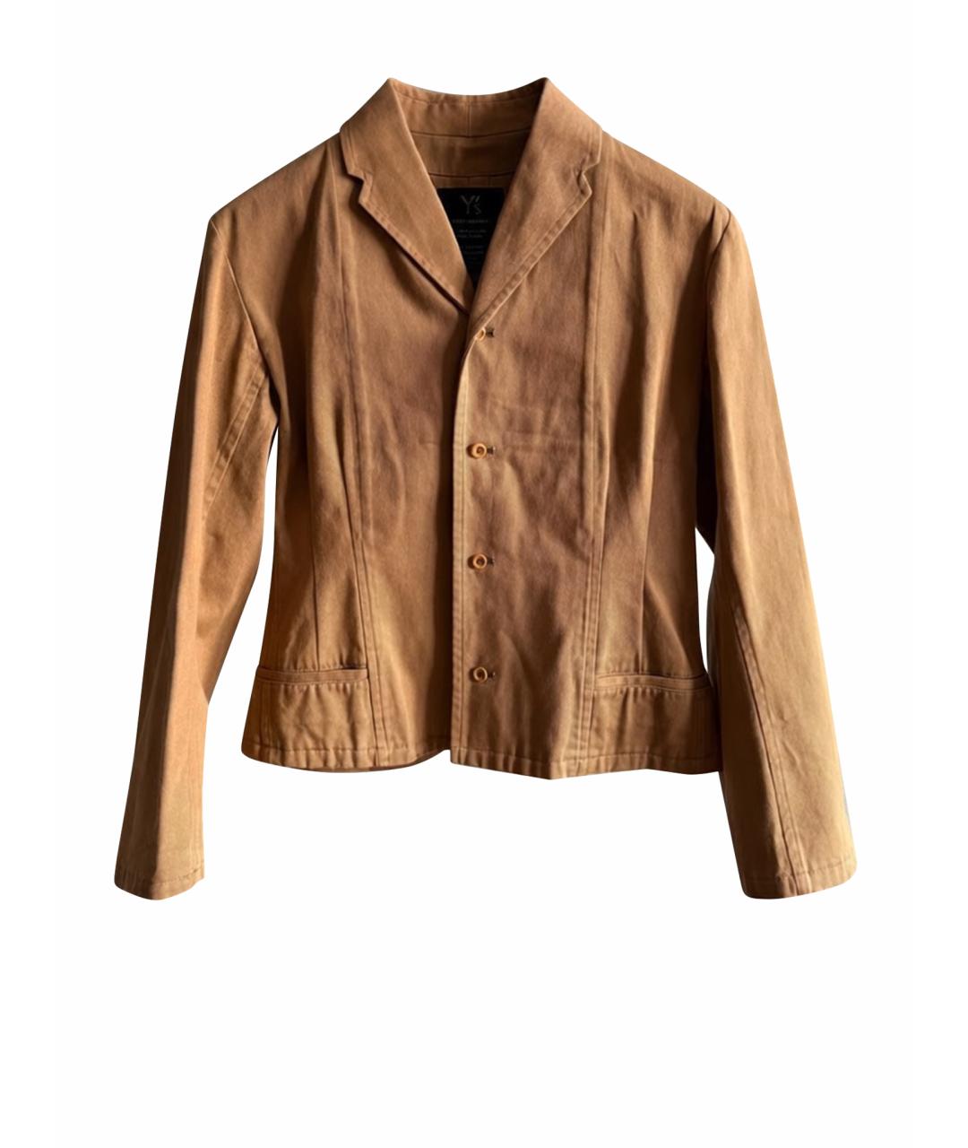 YOHJI YAMAMOTO Горчичный хлопковый жакет/пиджак, фото 1
