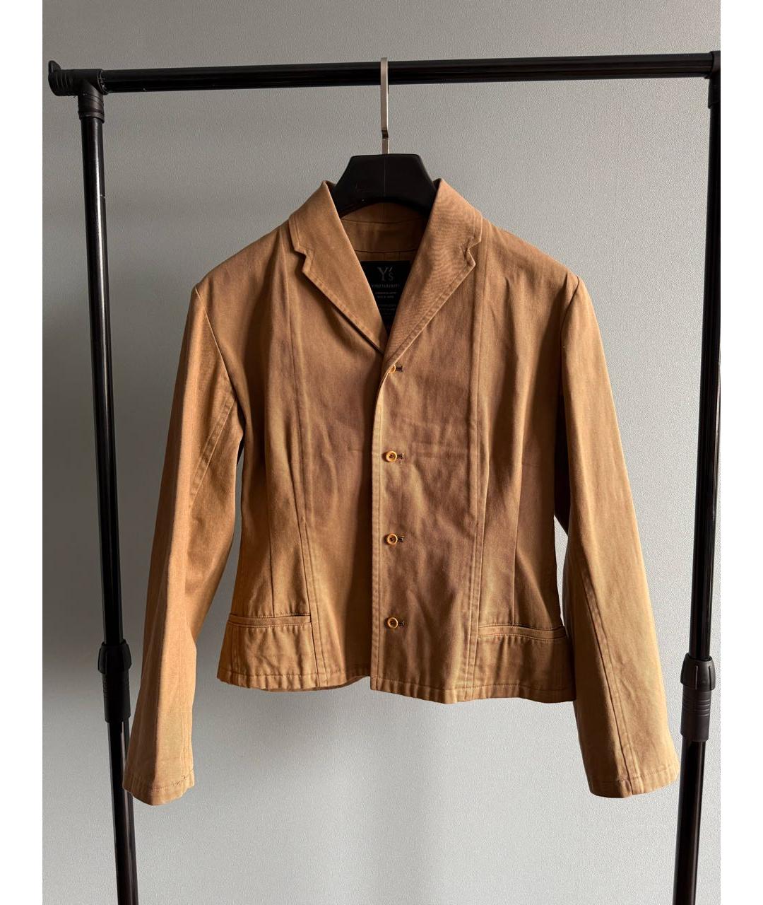 YOHJI YAMAMOTO Горчичный хлопковый жакет/пиджак, фото 6
