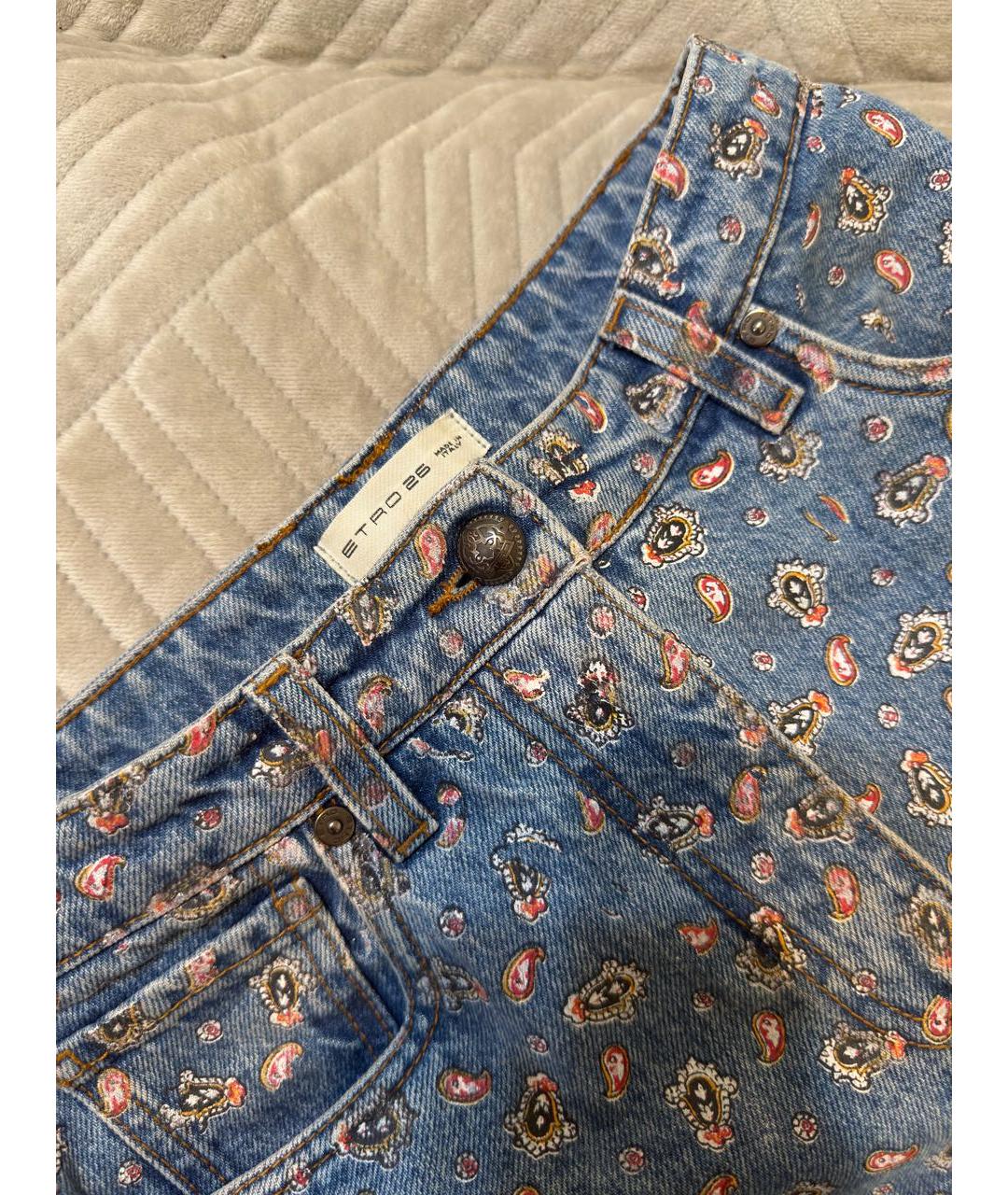 ETRO Синие хлопковые прямые джинсы, фото 3
