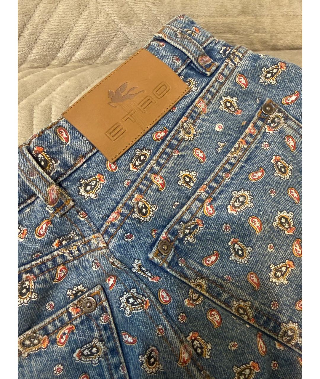 ETRO Синие хлопковые прямые джинсы, фото 4