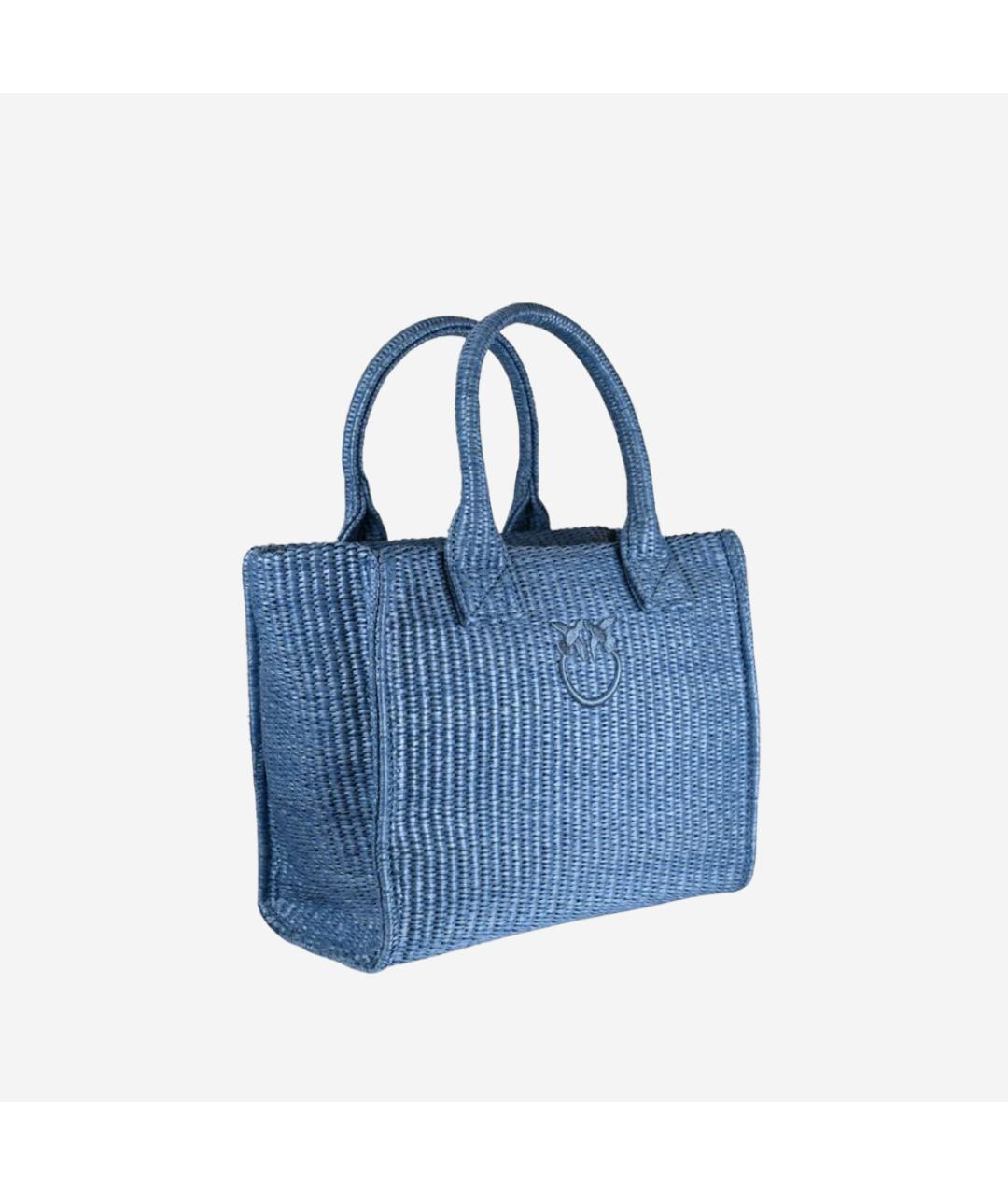 PINKO Голубая пелетеная сумка тоут, фото 2