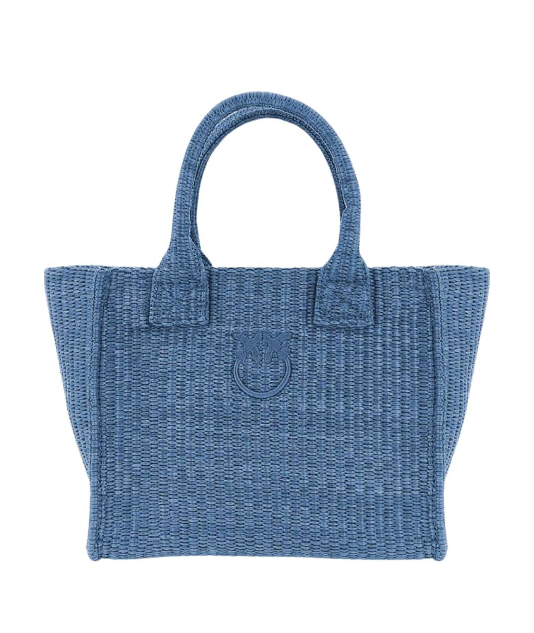 PINKO Голубая пелетеная сумка тоут, фото 1