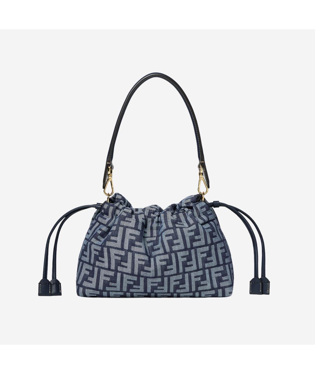 FENDI Синяя жаккардовая сумка через плечо, фото 3