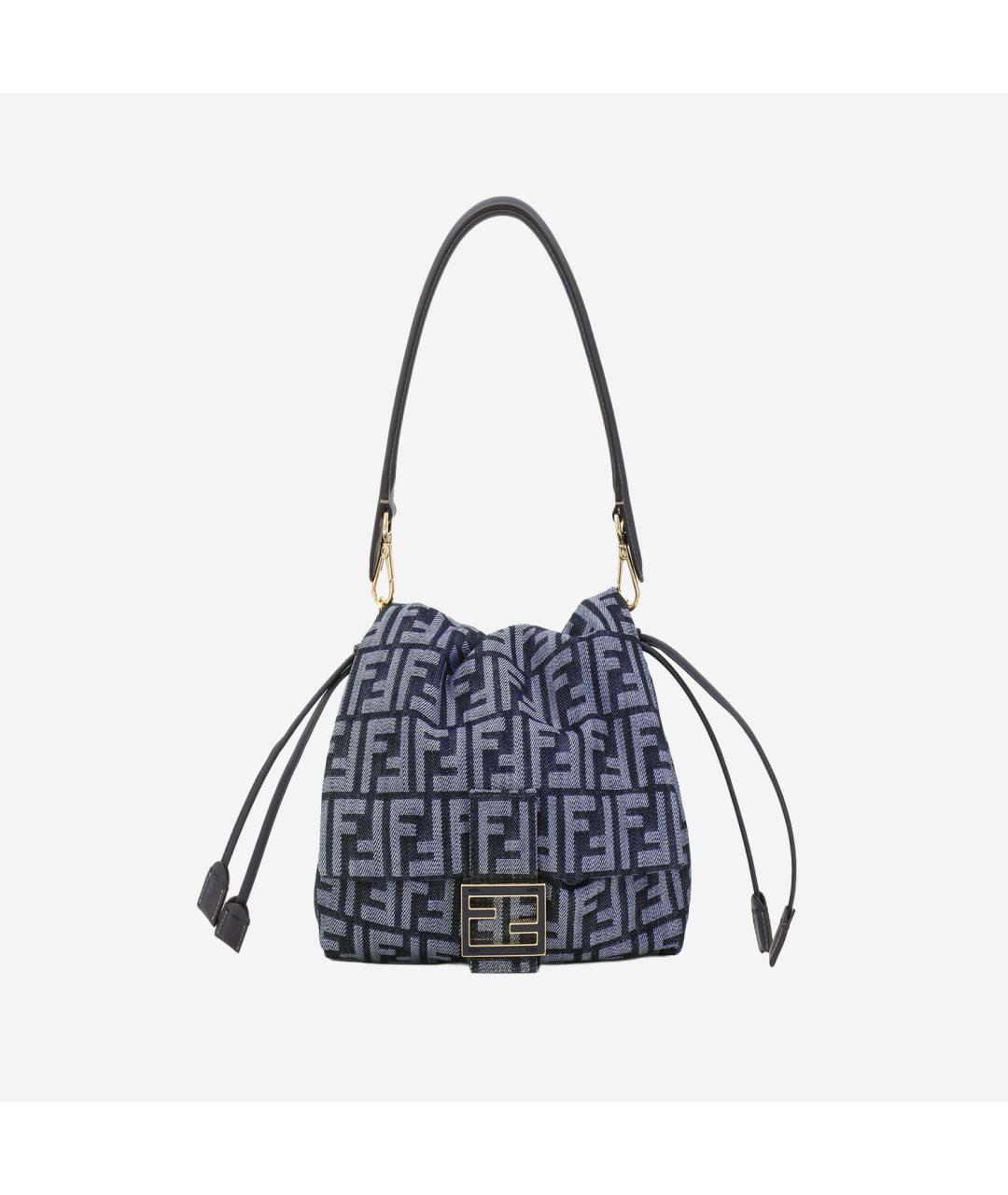 FENDI Синяя жаккардовая сумка через плечо, фото 5