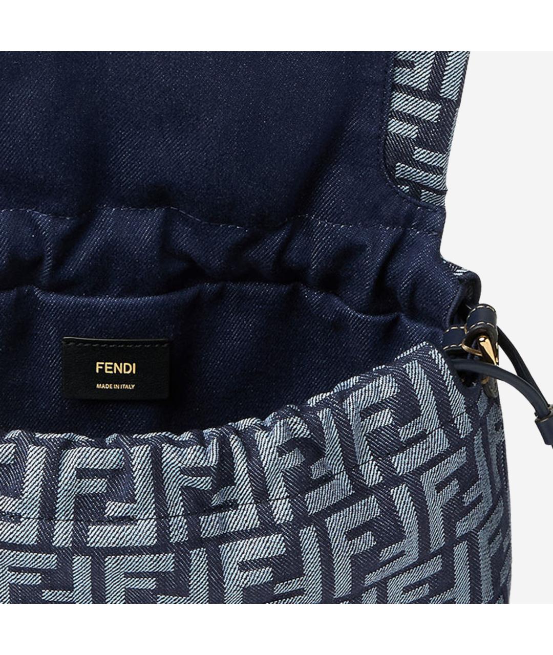 FENDI Синяя жаккардовая сумка через плечо, фото 4