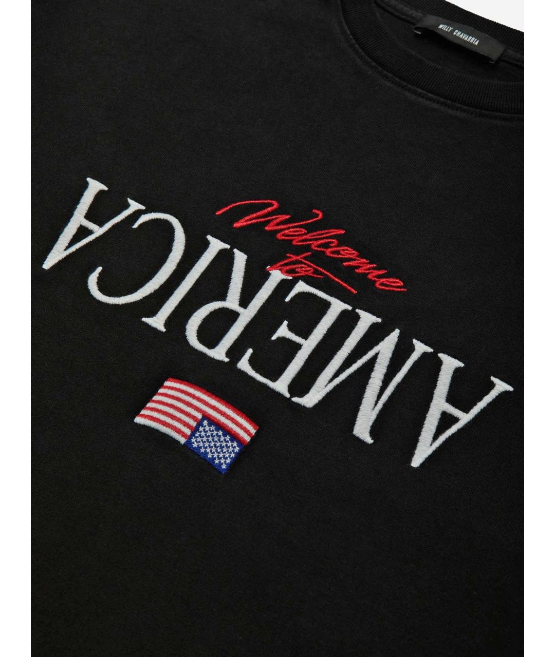 WILLY CHAVARRIA Черная хлопковая футболка, фото 3