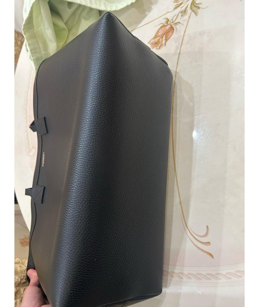 BURBERRY Черная кожаная сумка с короткими ручками, фото 4