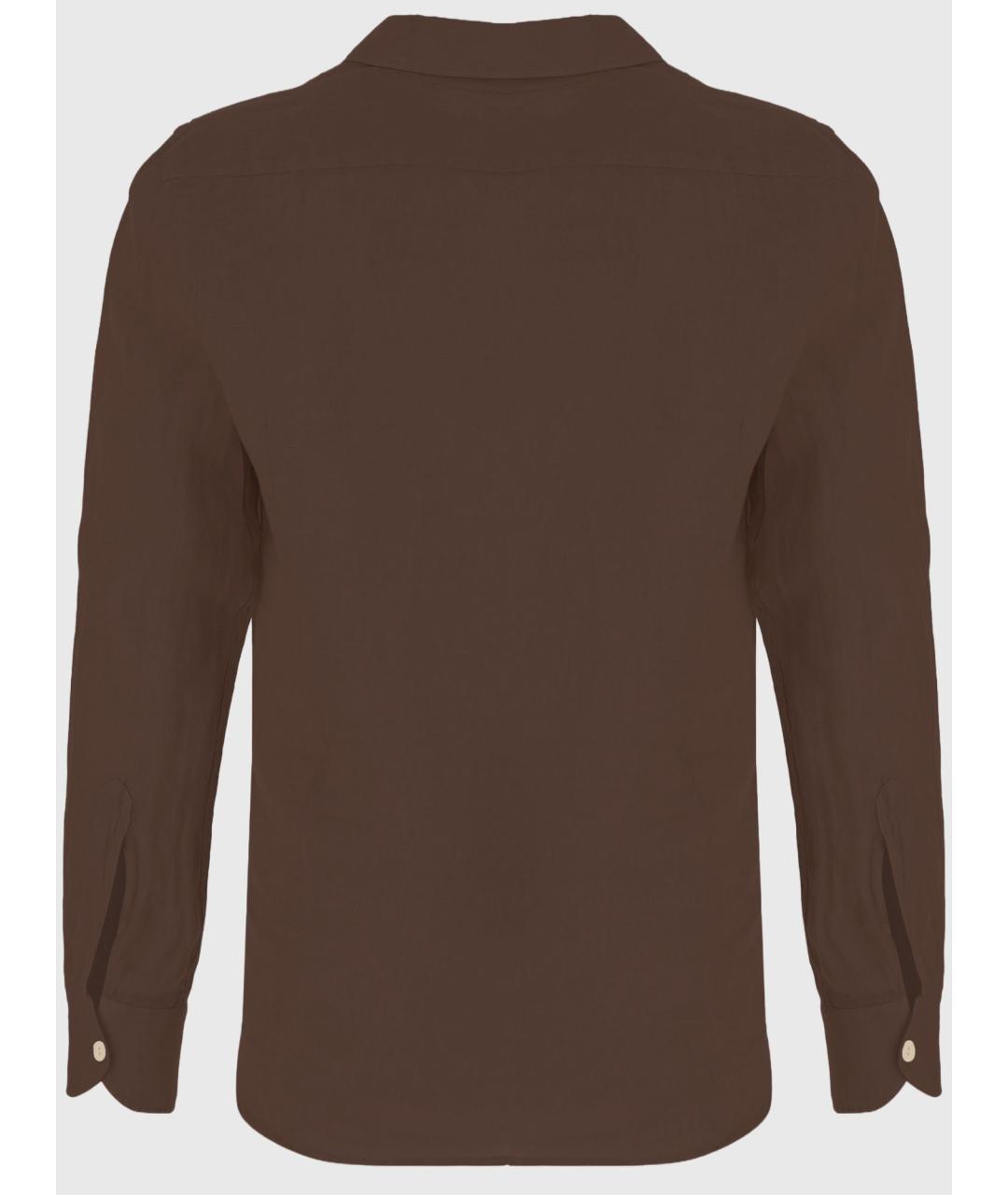 MC2 SAINT BARTH Коричневая льняная кэжуал рубашка, фото 2