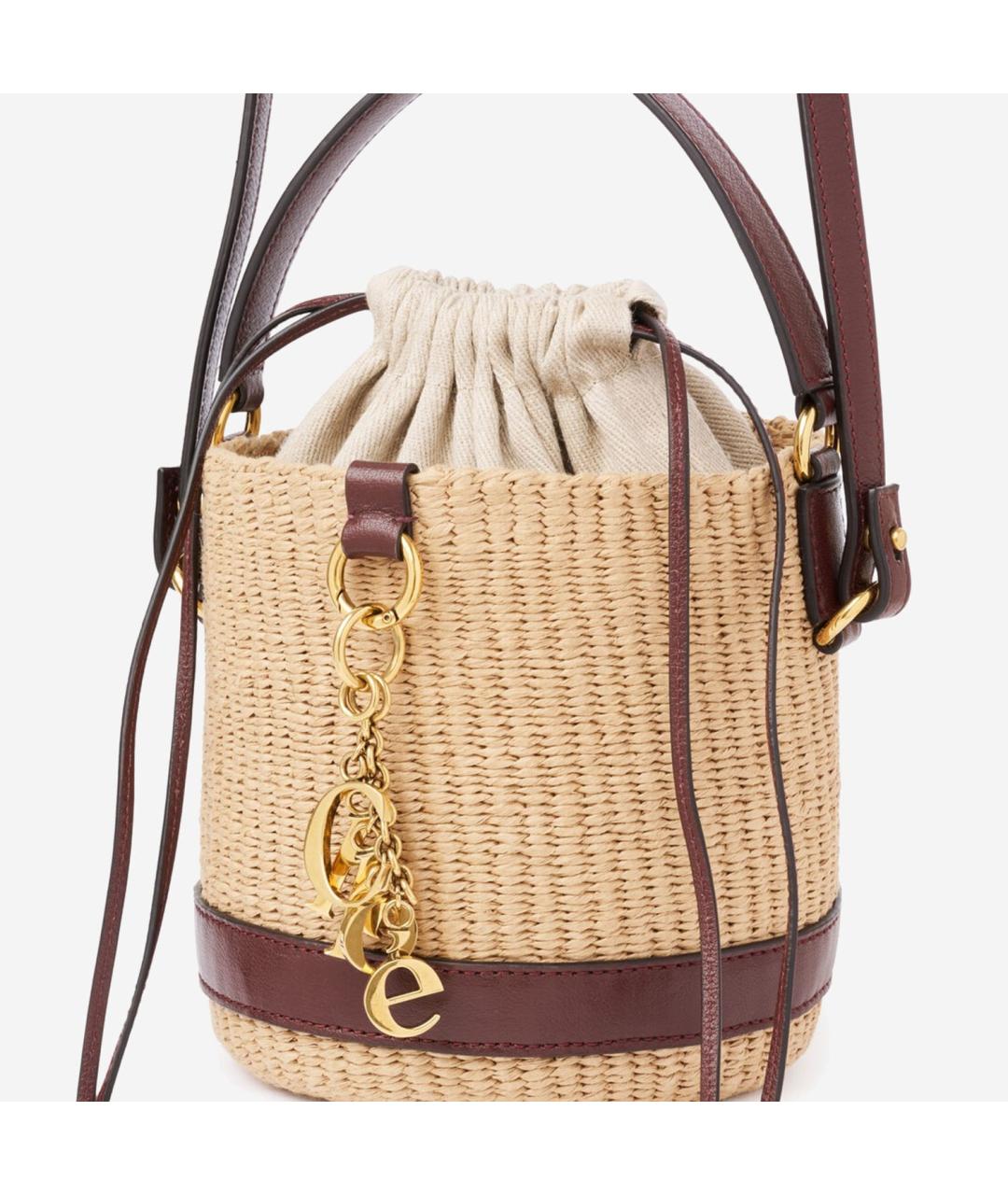 CHLOE Бежевая пелетеная сумка тоут, фото 3