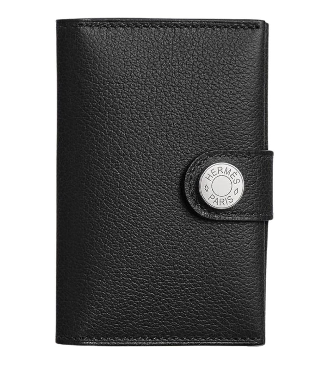 HERMES Черный кожаный кардхолдер, фото 1