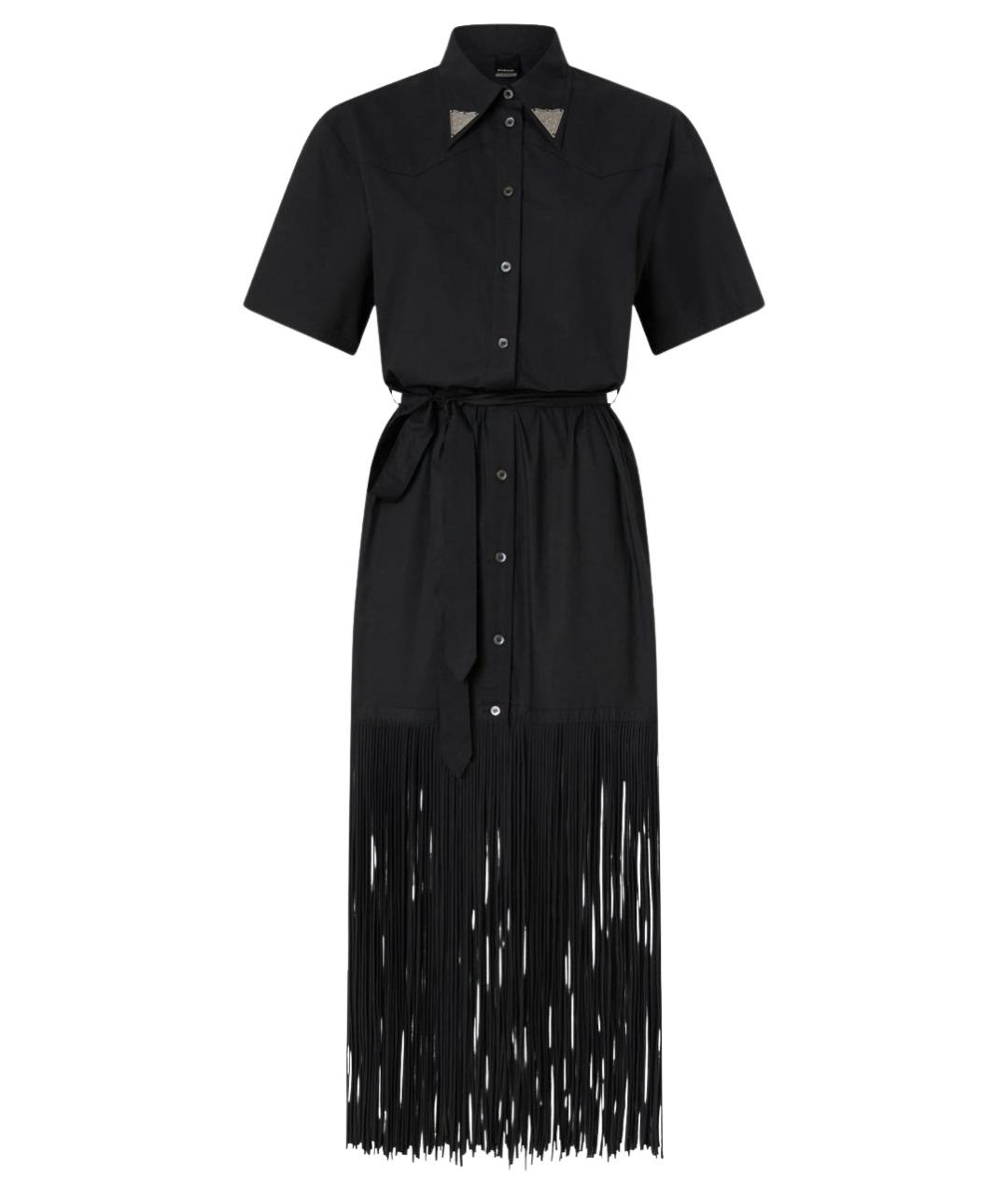 PINKO Черное хлопковое повседневное платье, фото 1