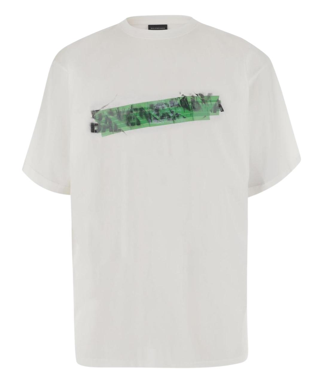 BALENCIAGA Белая хлопковая футболка, фото 1