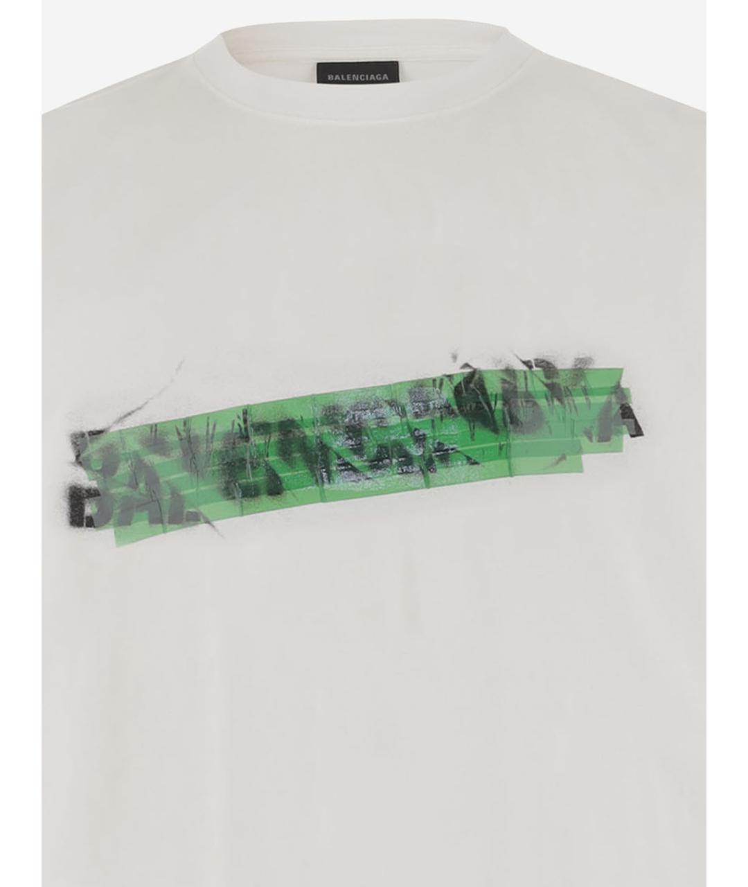 BALENCIAGA Белая хлопковая футболка, фото 3