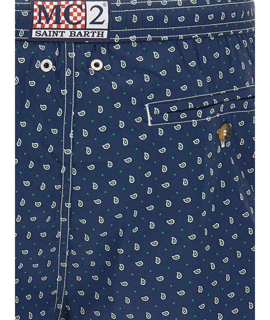 MC2 SAINT BARTH Синие полиэстеровые шорты, фото 3