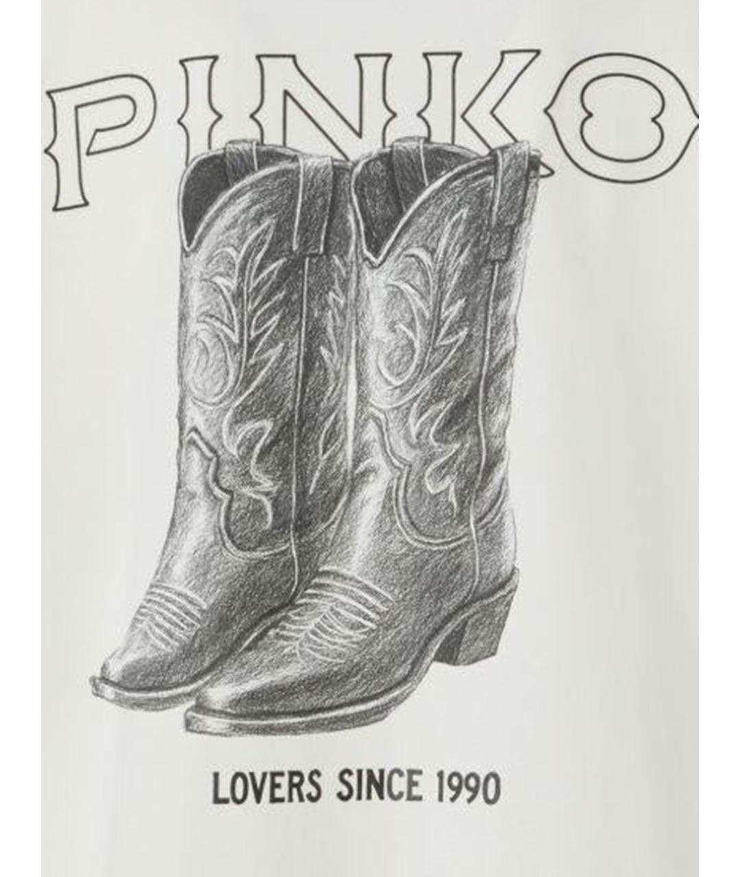 PINKO Белая хлопковая футболка, фото 3