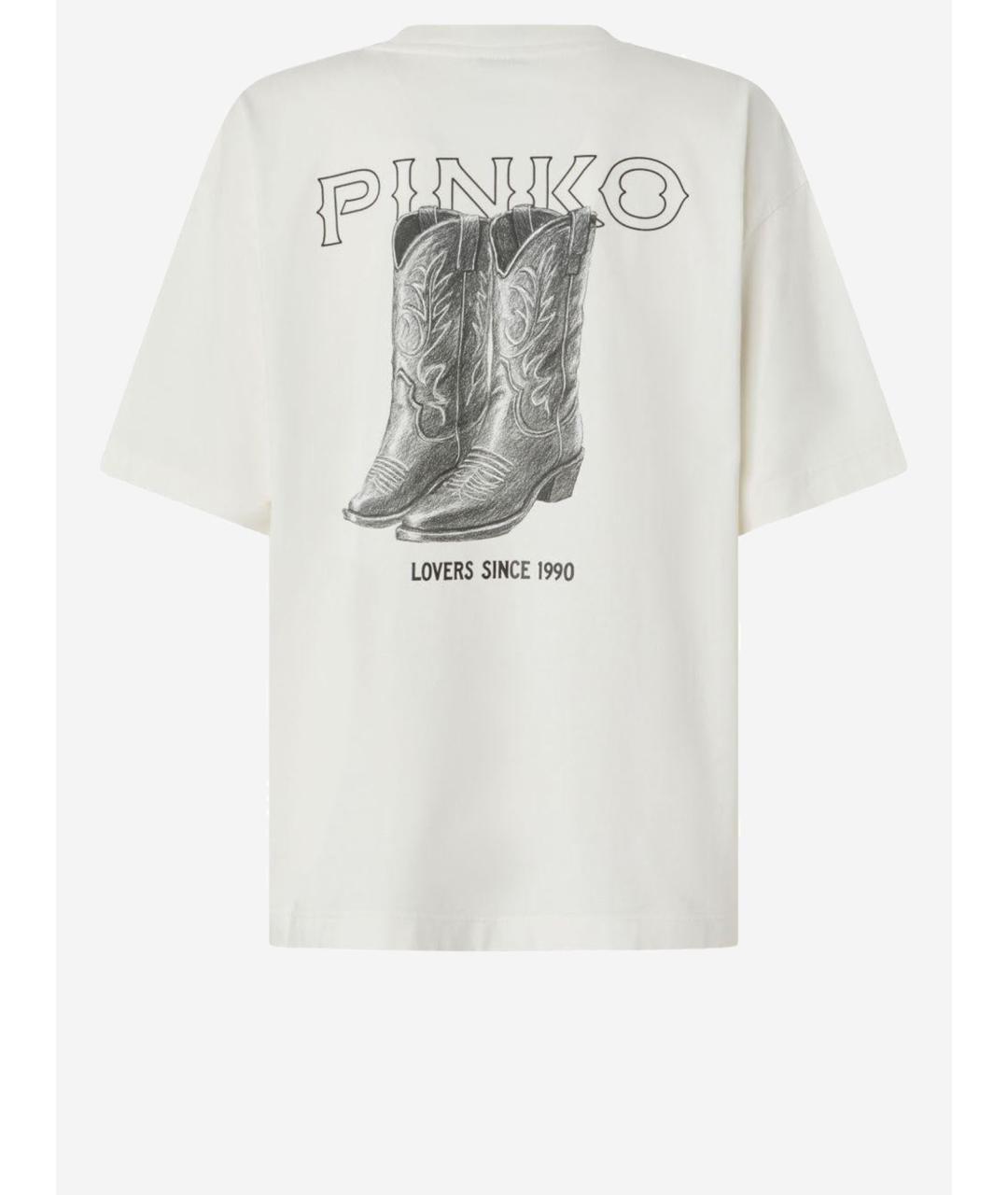 PINKO Белая хлопковая футболка, фото 2