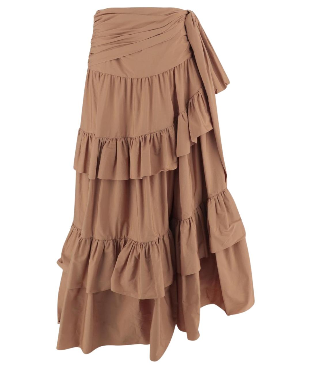 CHLOE Коричневая хлопковая юбка макси, фото 1